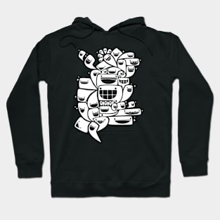 Happy Squiggles - 1-Bit Oddity - White Version Hoodie